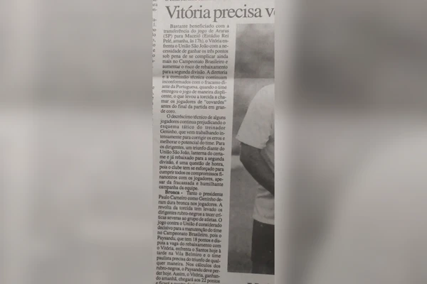 União São João 1 x 5 Vitória pela Série A de 1995 por Arquivo CORREIO 
