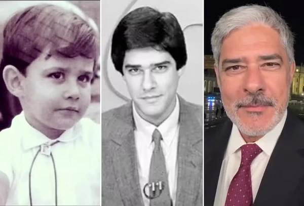 William Bonner em fotos antigas por Reprodução/Instagram