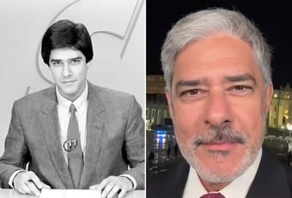 William Bonner em fotos antigas por Reprodução/Instagram