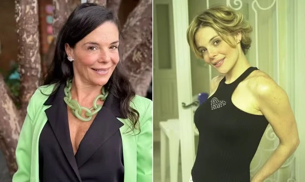 Mylla Christie atualmente e em "Senhora do Destino" por Reprodução/TV Globo