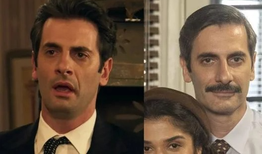 Flávio Tolezani (Dr. Araújo) - Antes e depois do elenco de 'Êta Mundo Bom!' em 'Êta Mundo Melhor!' por Divulgação/TV Globo 