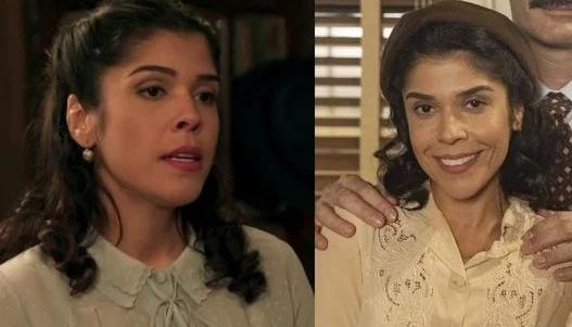 Maria Carol (Olga) - Antes e depois do elenco de 'Êta Mundo Bom!' em 'Êta Mundo Melhor!' por Divulgação/TV Globo 