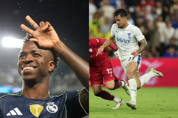 Os brasileiros Vini Jr e Marcos Leonardo foram destaques nas vitórias de Real Madrid e Al-Hilal
