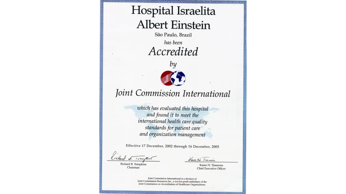 1999 - Hospital é o primeiro fora dos EUA a ser acreditado pela Joint Commission. Em 2022, se torna o único na América Latina a receber a acreditação Magnet, em enfermagem - por Einstein/divulgação