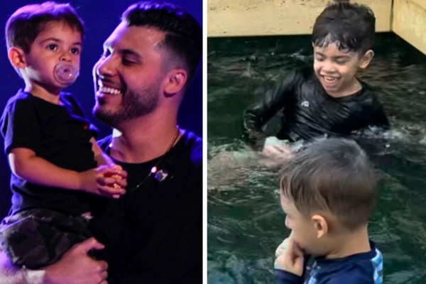 Murilo Huff publicou vídeo do filho Léo Mendonça em sua casa