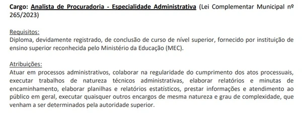  Analista de Procuradoria - Especialidade Administrativa por Reprodução