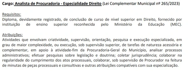 Analista de Procuradoria - Especialidade Direito por Reprodução