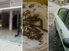 Imagem - Comando Vermelho chega de barco, fuzila carros, destrói lojas e deixa bomba caseira
