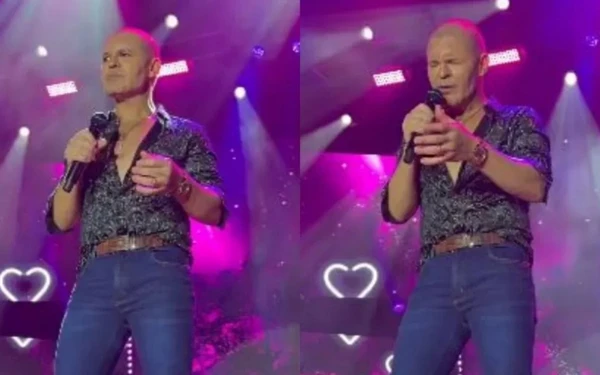 Eduardo Costa aparece irreconhecível em show por Reprodução/Redes Sociais 