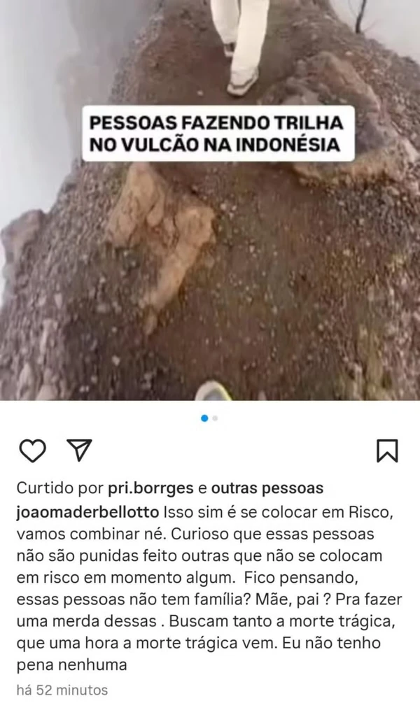 João Mader Bellotto posta vídeo e desativa comentários na web  por Reprodução/Instagram