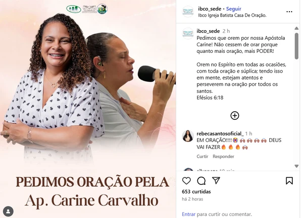Igreja pediu orações