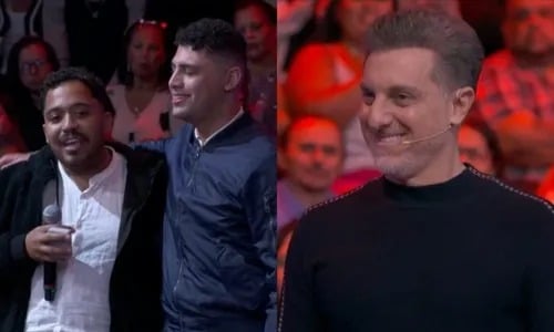 Casal gay tem pedido de casamento ao vivo no Domingão com Huck  por Reprodução/TV Globo 
