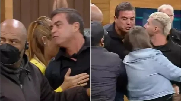 Ex-BBB Dhomini surta no Power Couple e precisa ser contido por seguranças por Reprodução