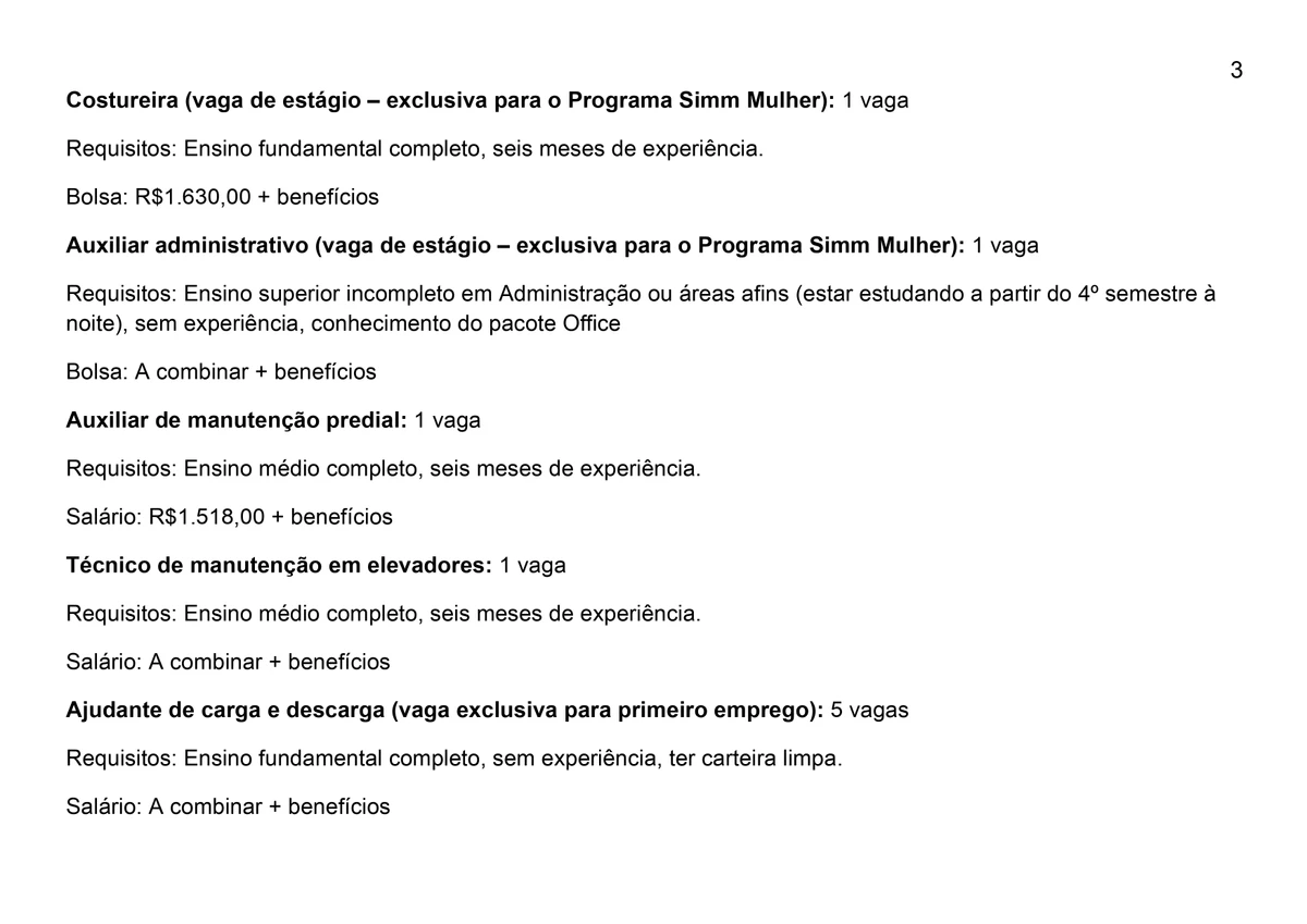 Veja vagas do Simm para esta terça-feira (8) por Reprodução