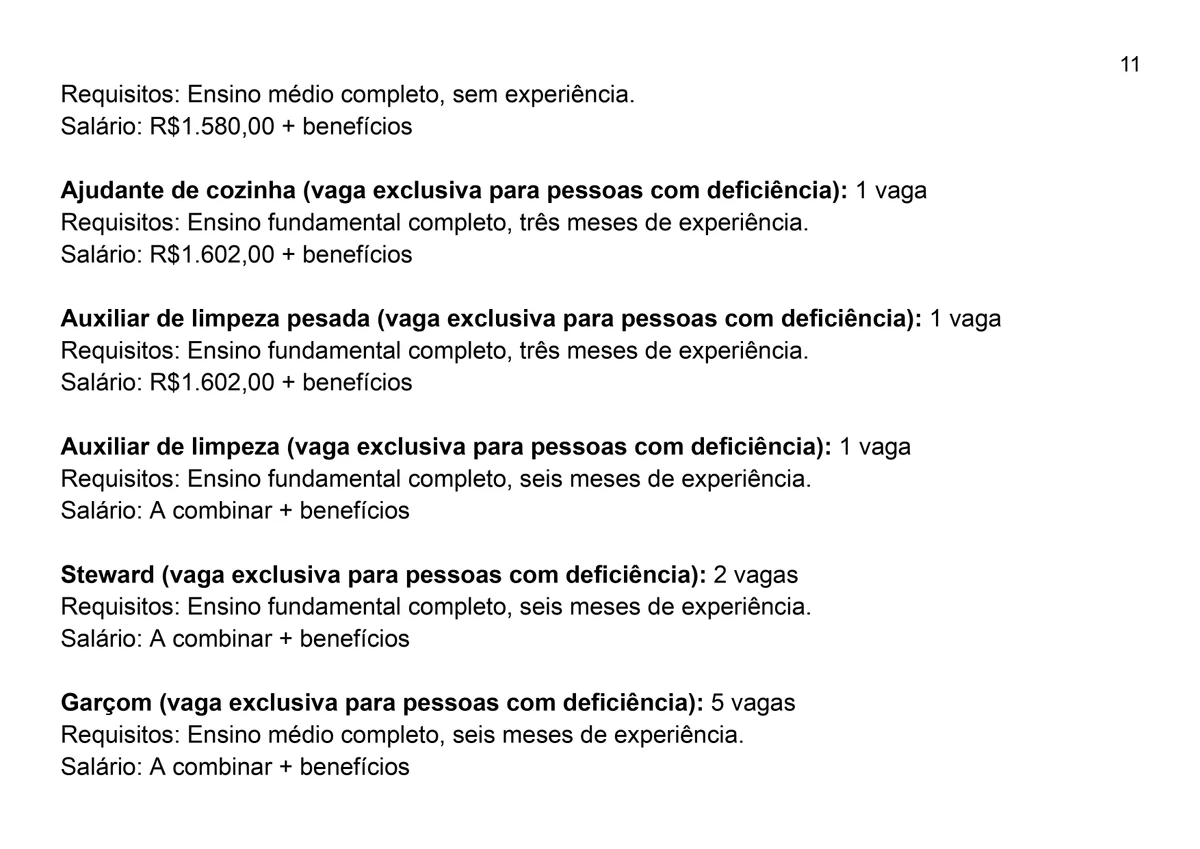 Vagas para esta quarta-feira (9) por Reprodução