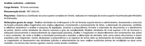 Detalhes sobre as vagas anunciadas  por TJPE