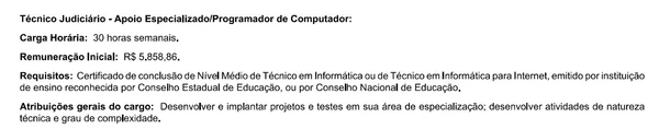 Detalhes sobre as vagas anunciadas  por TJPE