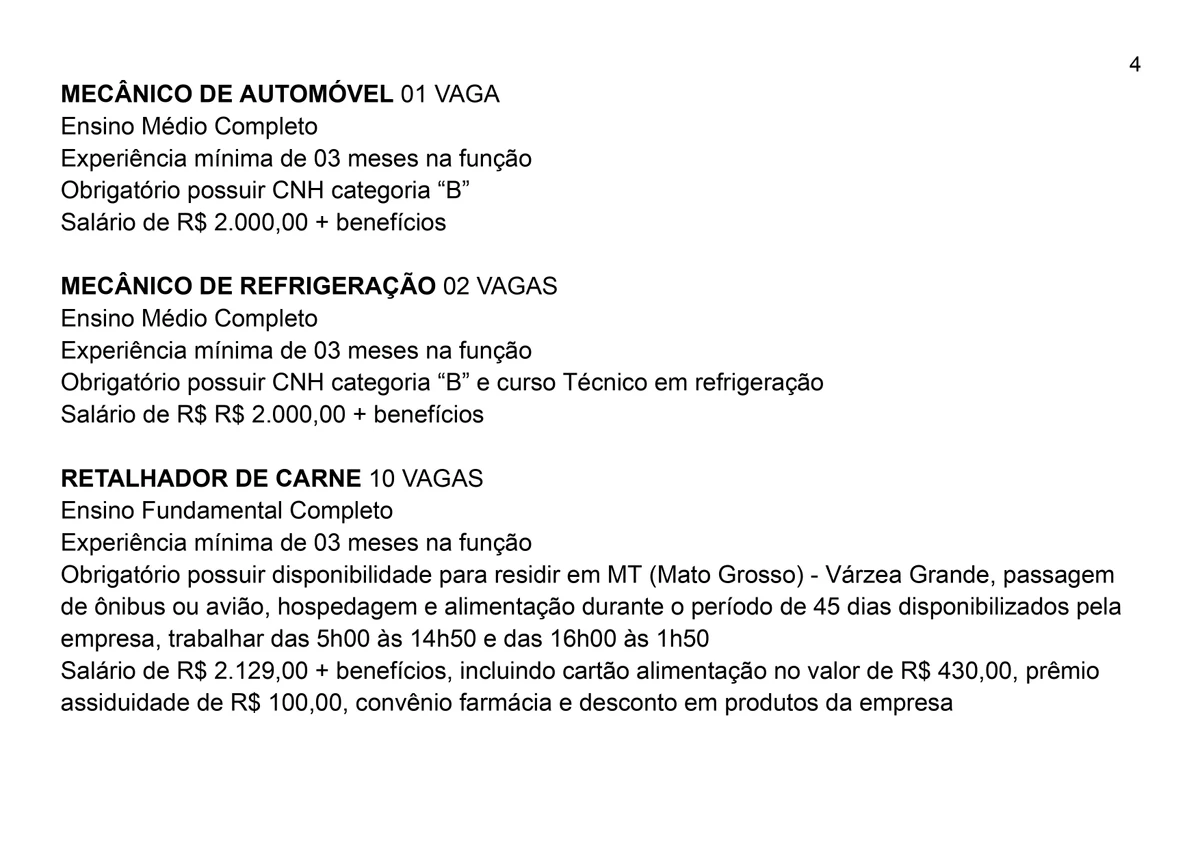 Vagas do Sinebahia para Salvador para esta quinta-feira (10) por Reprodução