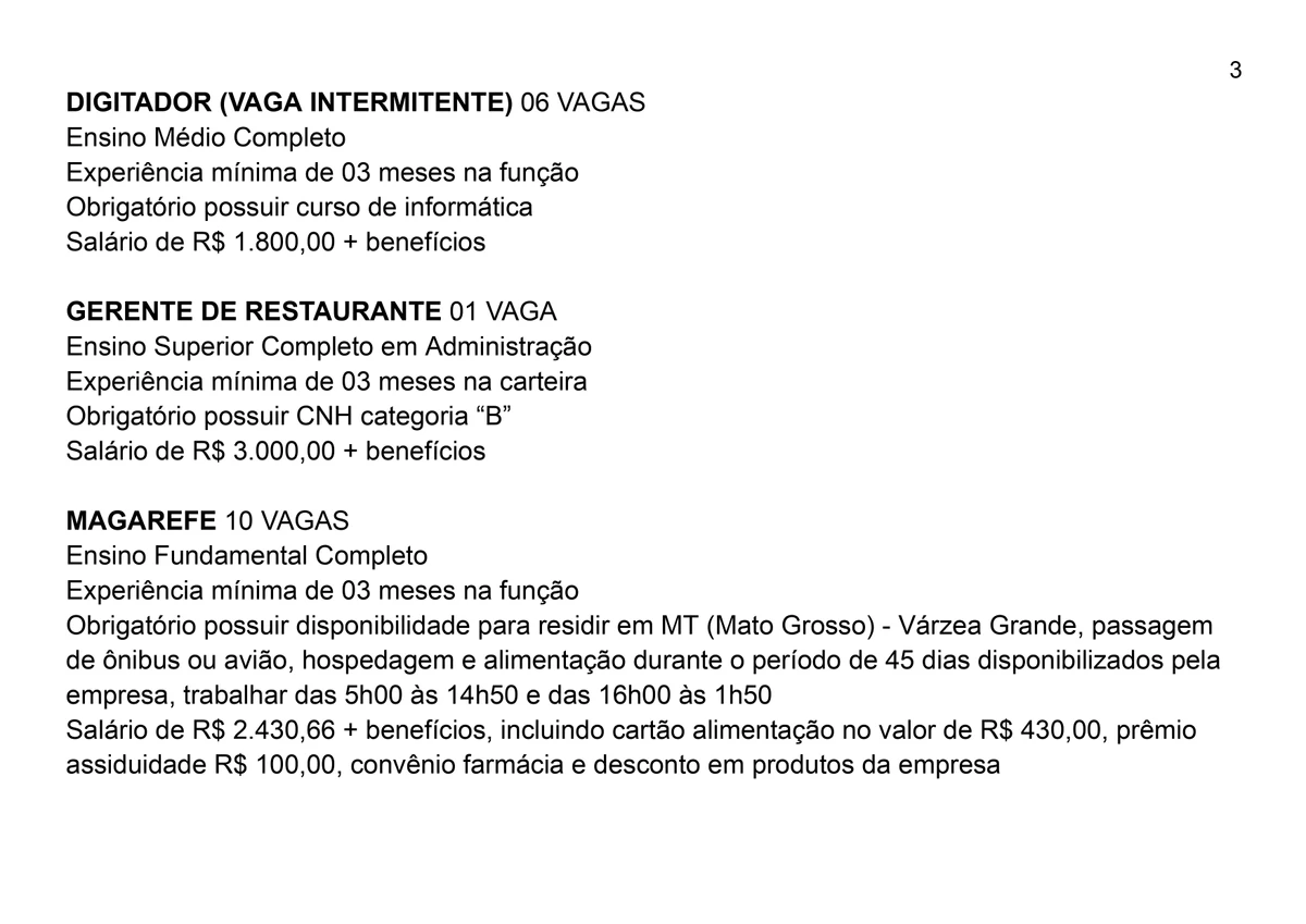 Vagas do Sinebahia para Salvador para esta quinta-feira (10) por Reprodução