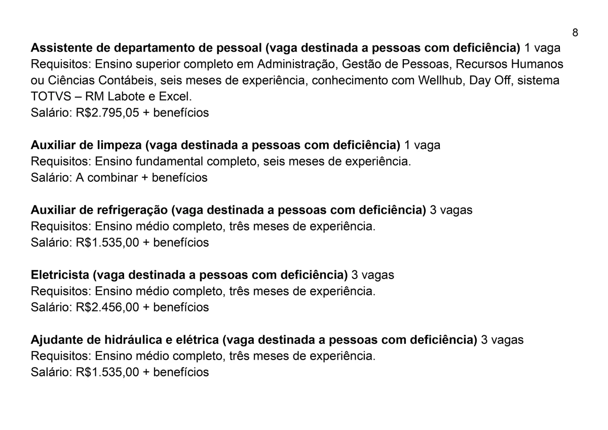 Vagas SIMM para esta quinta-feira (10) por Reprodução