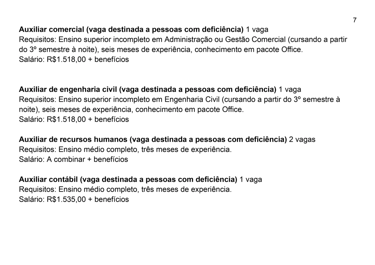 Vagas SIMM para esta quinta-feira (10) por Reprodução