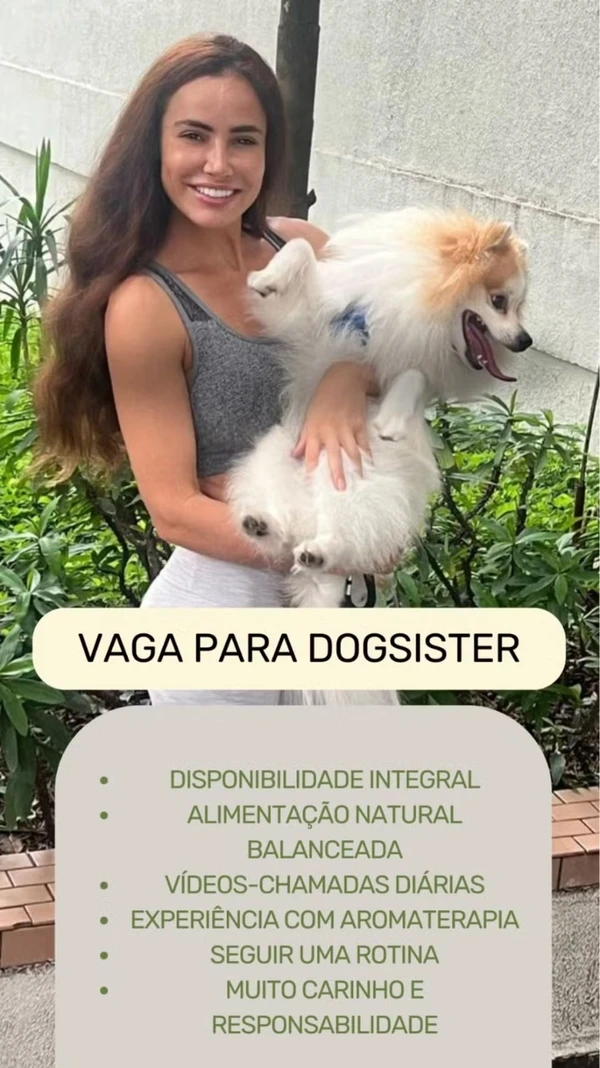 Wanessa Moura abriu vaga de 'dogsitter' com salário de R$ 2,5 mil por Reprodução/