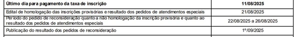 Detalhes do cronograma do concurso  por MP-RS