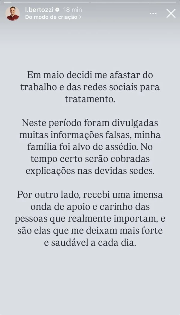 Leonardo Bertozzi fala pela primeira vez após afastamento da ESPN e das redes sociais por Reprodução