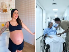 Imagem - FOTOS: Influenciadora Karine Carrijos emociona web ao mostrar parto de gêmeos