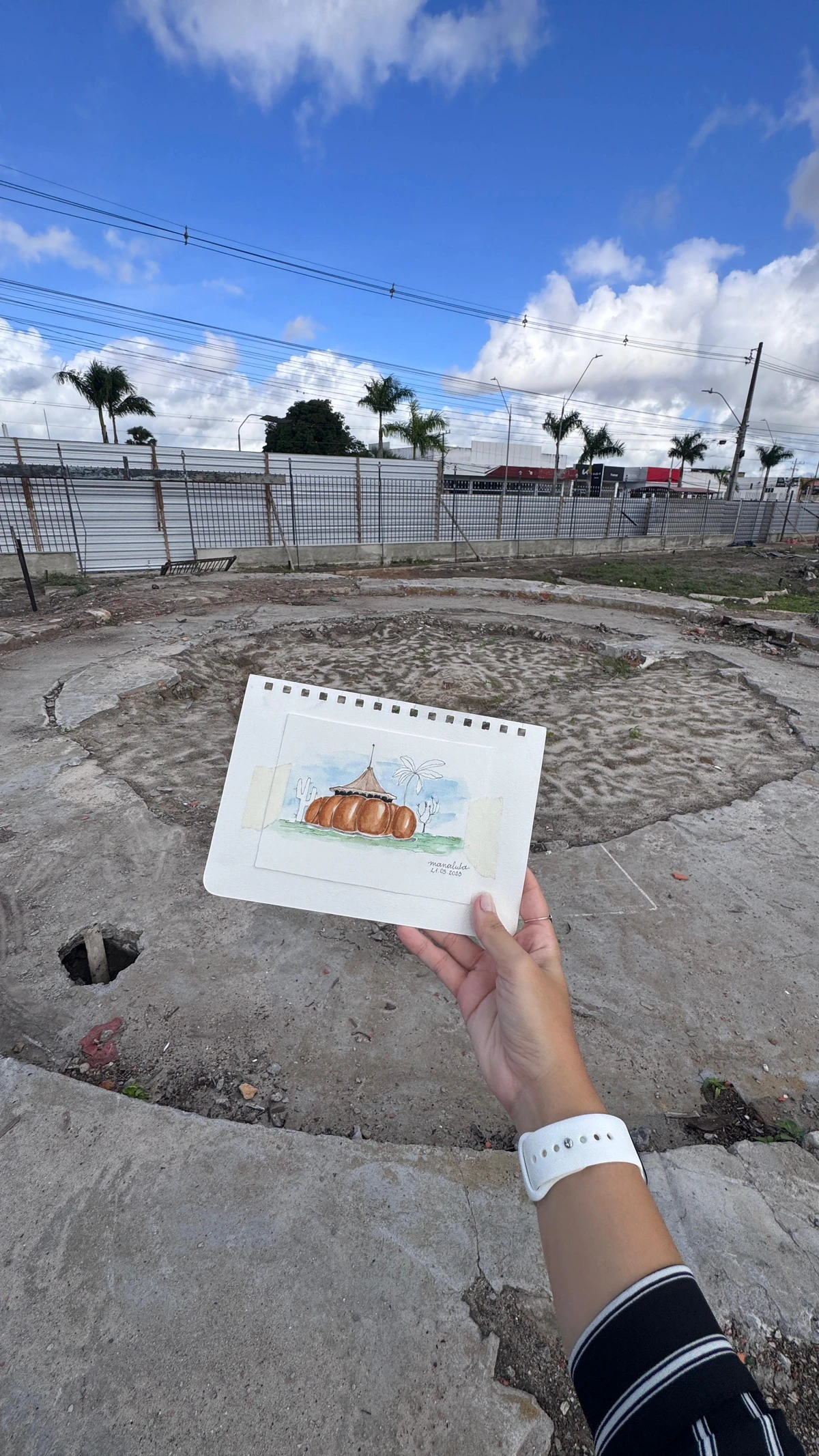 A arquiteta Mana Lula mostrou os bastidores da obra da Abóbora de Feira em um vídeo que viralizou por Mana Lula/Reprodução