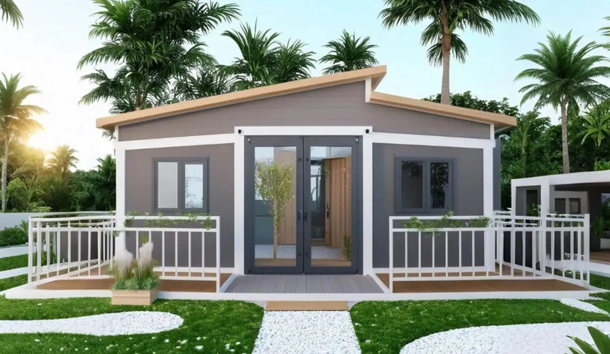 Casa minúscula expansível de dois quartos por Reprodução