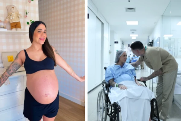 Karine Carrijos teve parto de gêmeos