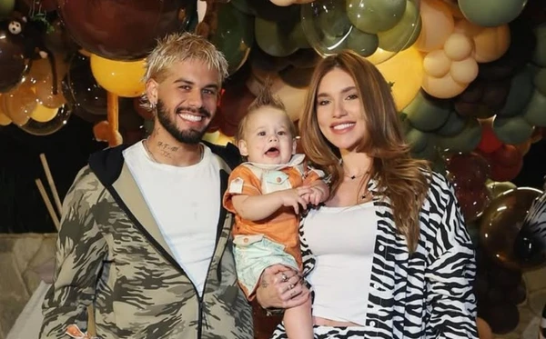 Virginia e Zé Felipe juntos na festa do filho
