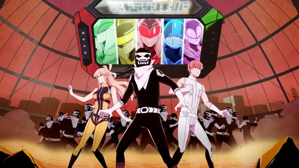 "Go! Go! Loser Ranger!" (2ª temporada) - Anime - Disponível a partir de terça (15) no Disney+: Sátira do gênero Super Sentai, a história se passa em um mundo onde o grupo de heróis Esquadrão Dragão Divino derrotou uma invasão monstruosa. No entanto, a verdade é que a invasão foi rapidamente contida e os monstros derrotados são forçados a encenar batalhas semanais contra os heróis para manter a imagem de salvadores do esquadrão.  por Divulgação