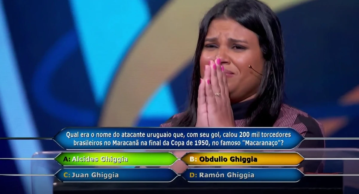 Você saberia a resposta da pergunta de R$ 1 milhão? por Reprodução/TV Globo