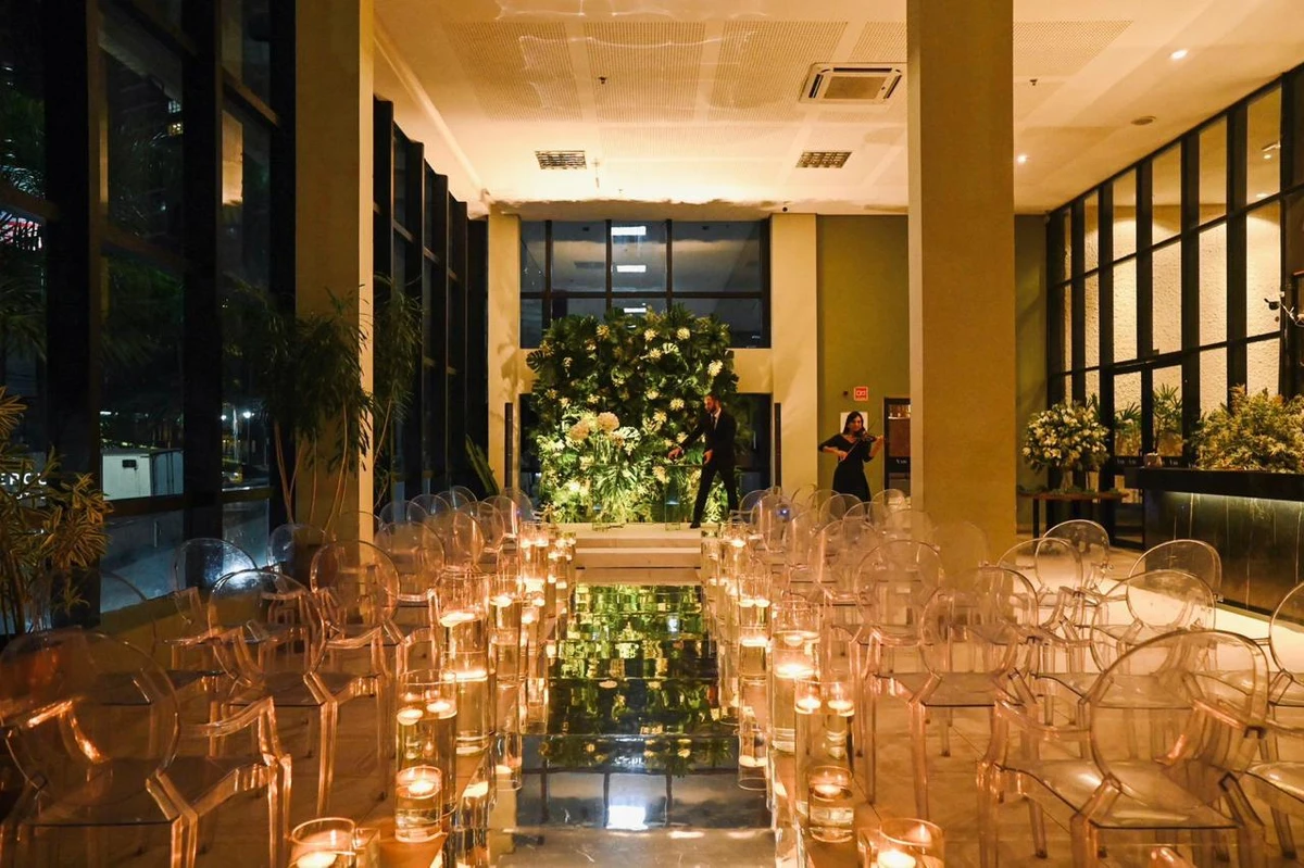 O salão de eventos do novo espaço