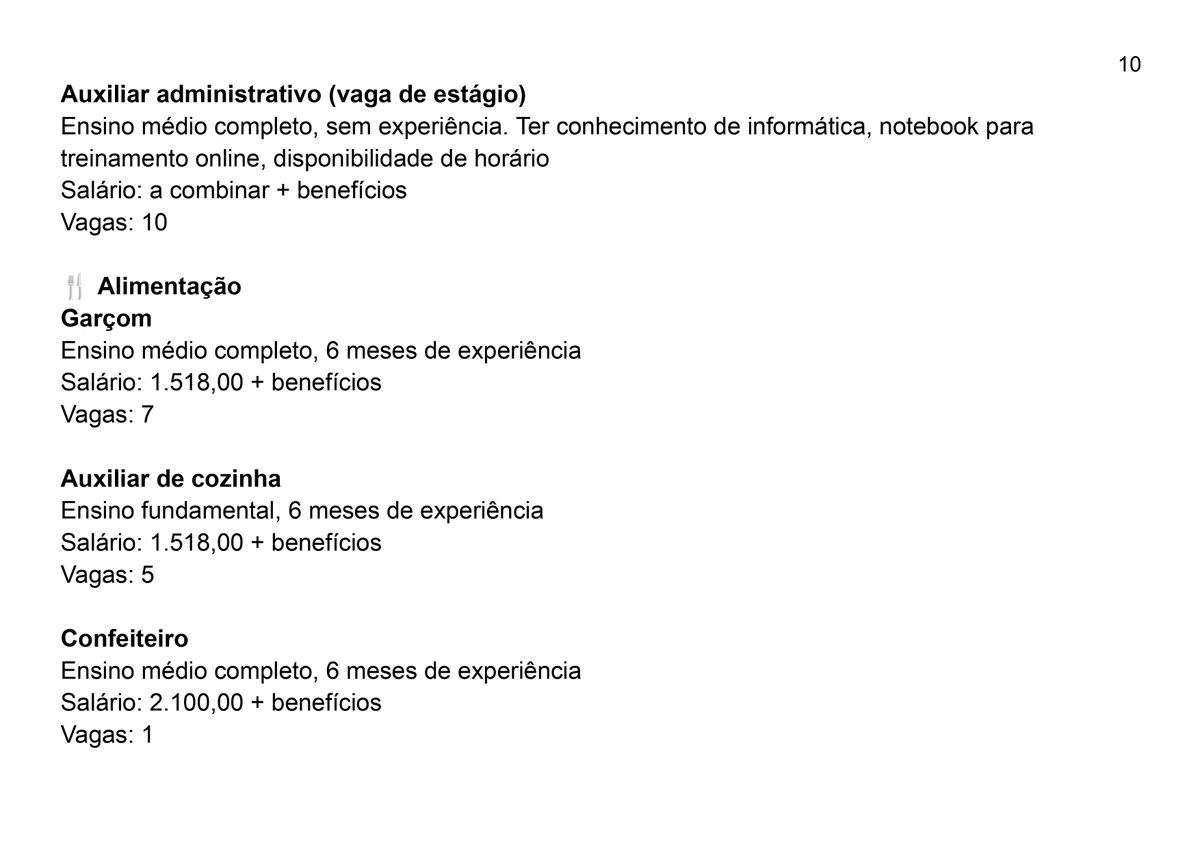 Vagas para esta quarta-feira (16) por Reprodução