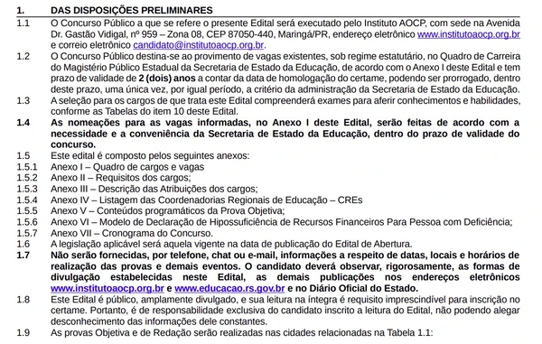 Confira detalhes do edital do concurso  por Seduc 