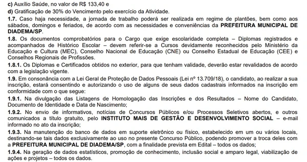 Edital do Guarda Municipal de Diadema (SP) por Guarda Municipal de Diadema (SP)