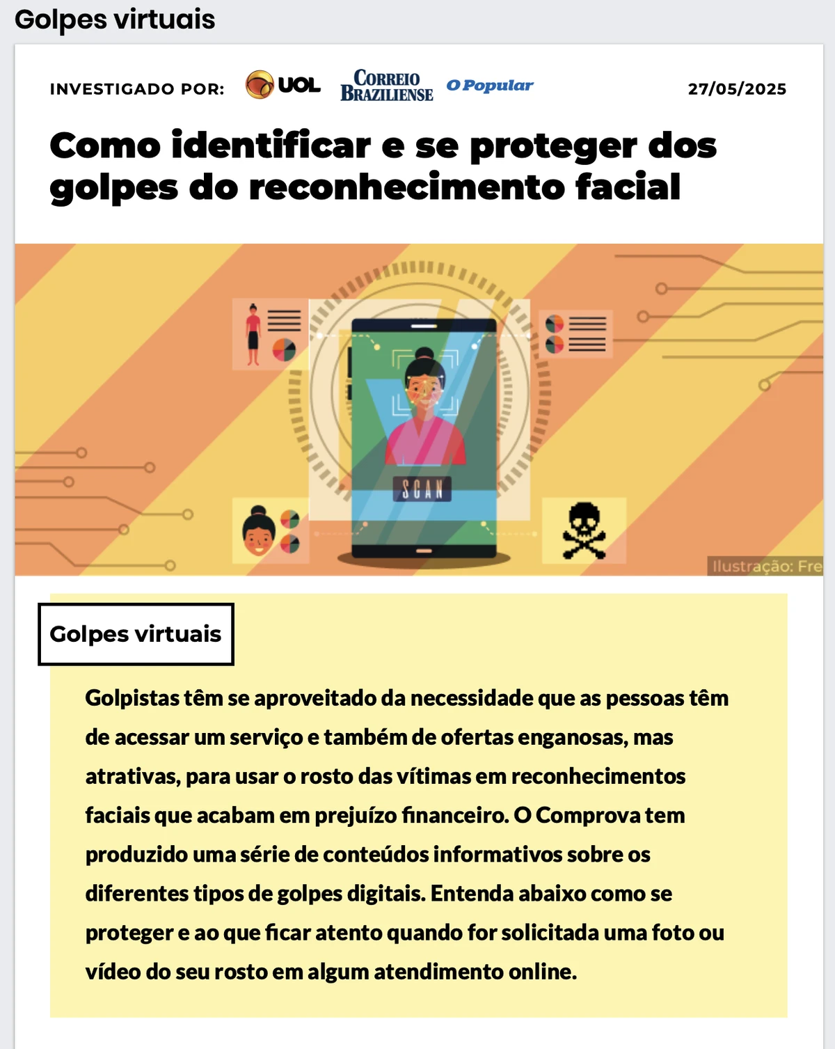 Notícia da Comprova