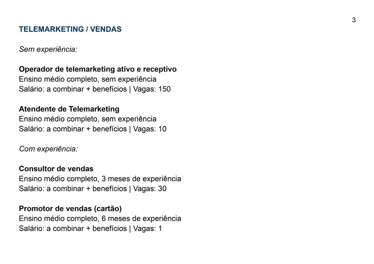 Vagas e salários por Reprodução
