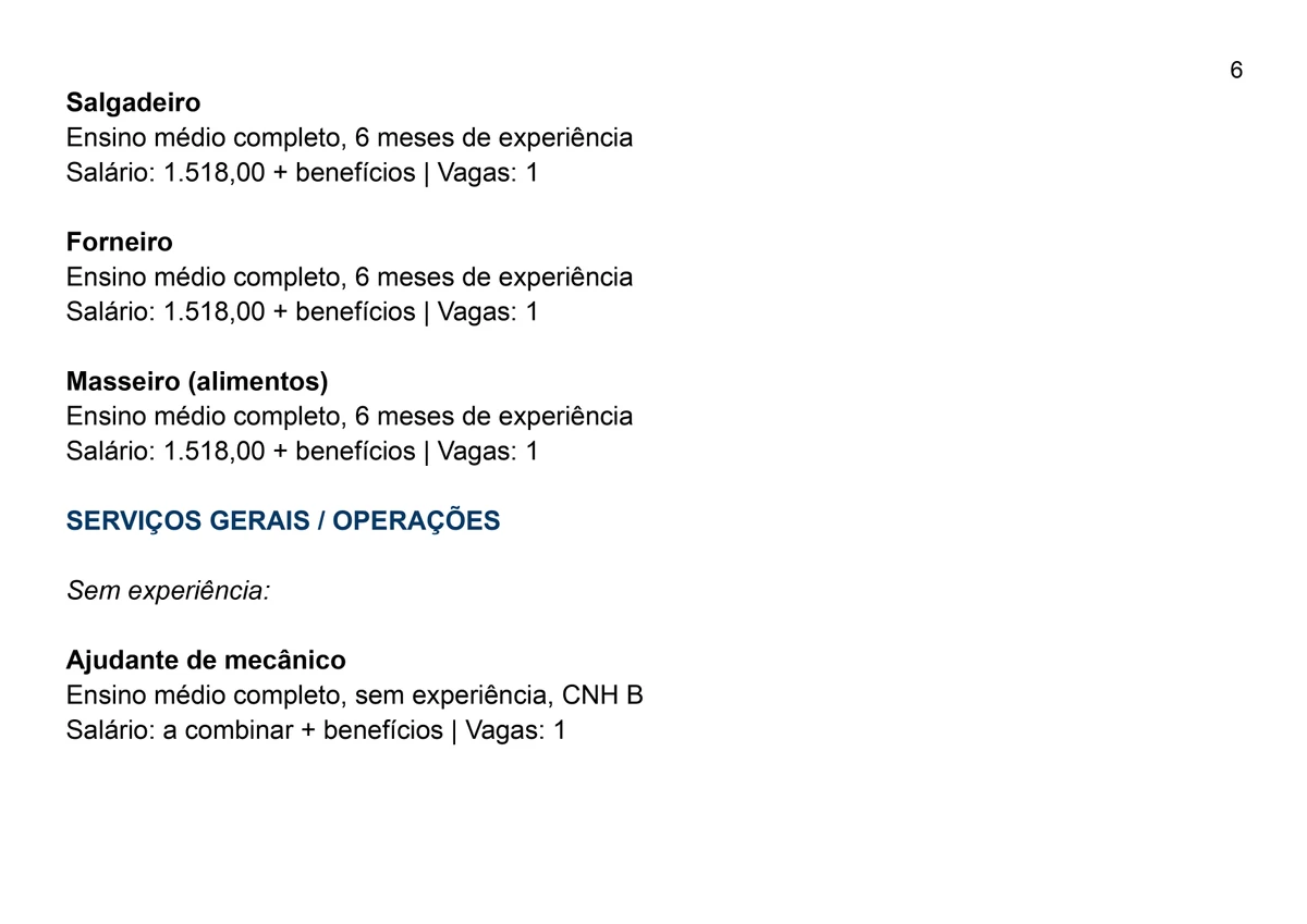 Vagas e salários por Reprodução