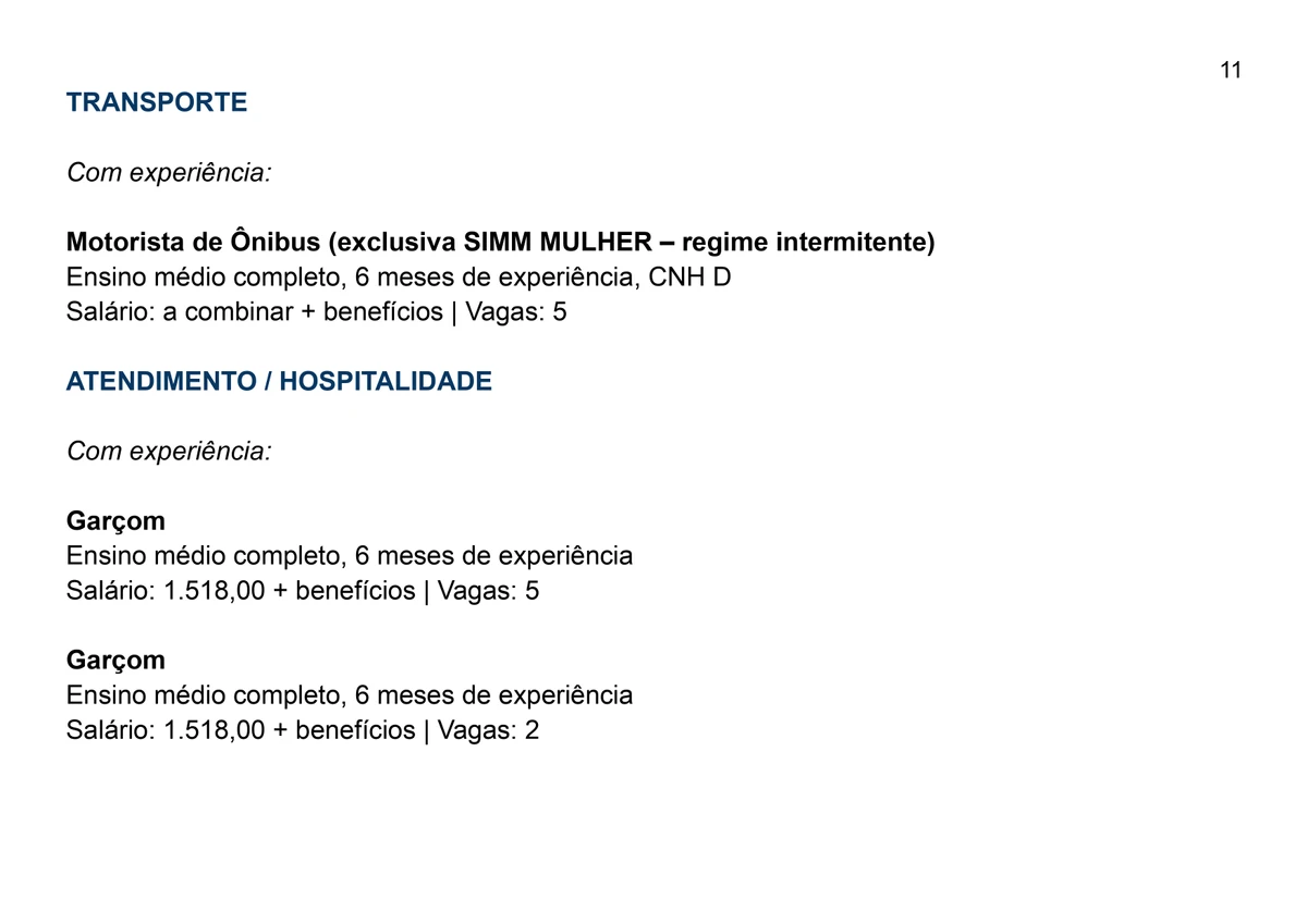 Vagas e salários por Reprodução