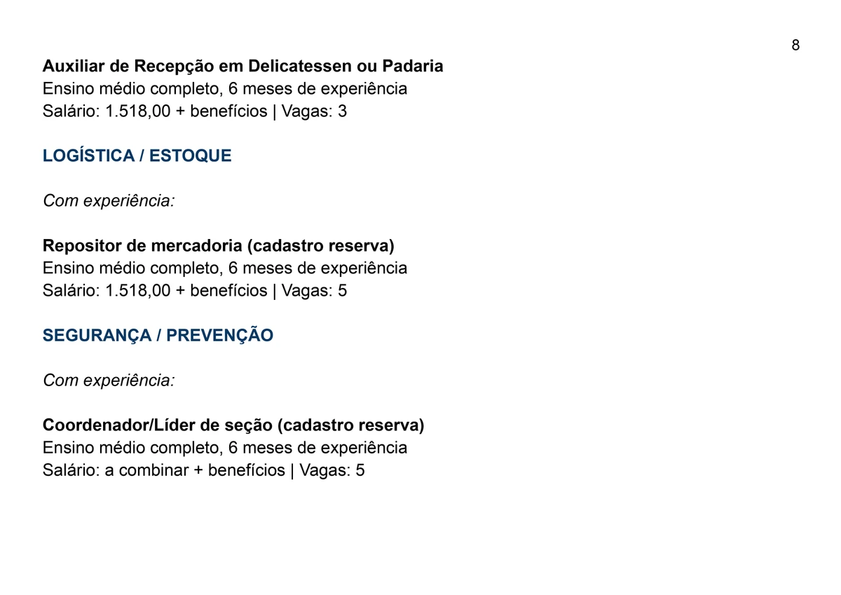 Vagas e salários por Reprodução