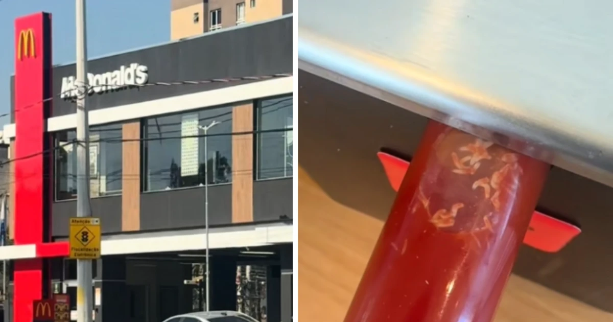 Imagem - Jovem registra larvas em ketchup do MC Donald's: 'Nojo!'