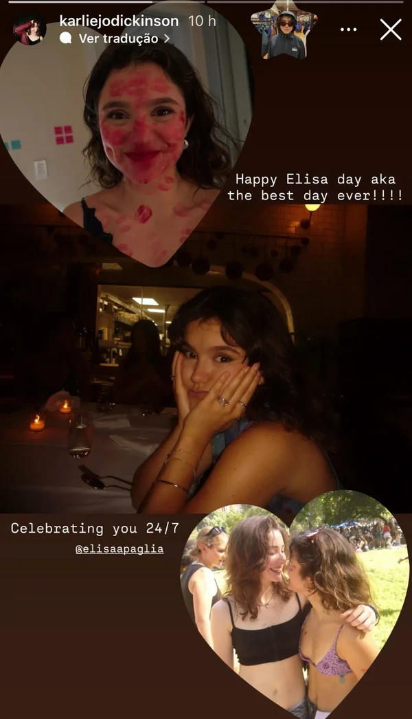 Story de Karlie para Elisa por Reprodução/Instagram