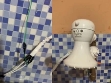 Imagem - Baiano viraliza com chuveiro elétrico na pia da cozinha; especialistas alertam para riscos