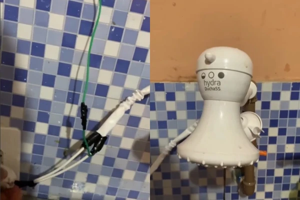 Vídeo mostra um chuveiro adaptado no lugar da torneira
