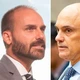 Imagem - Moraes bloqueia conta e Pix de Eduardo Bolsonaro, que reage à decisão