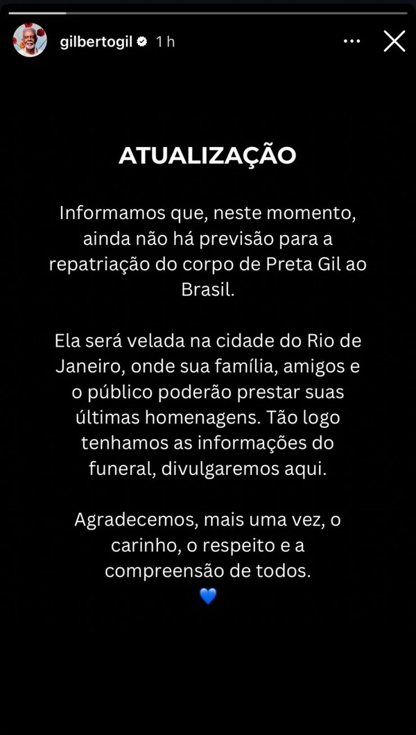 Atualização sobre o translado de Preta